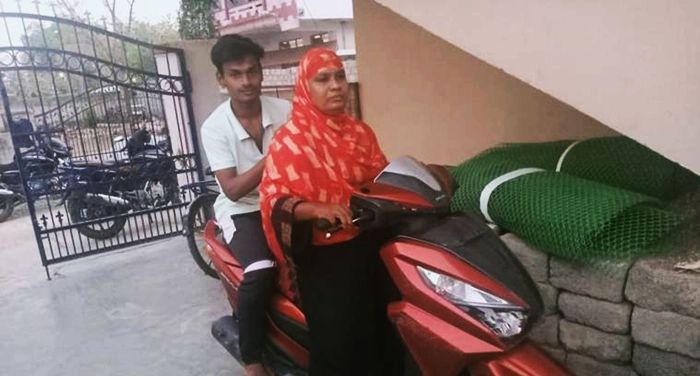Mother rides 1400 Kms on scooty to bring back his son
