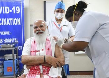 Prime Minister Modi gets COVID vaccine shot