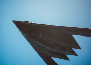 Underside of a B-2 bomber plane